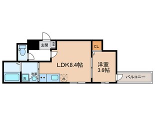 Ｃｈｅｒｉｍ築地口Ⅲの物件間取画像